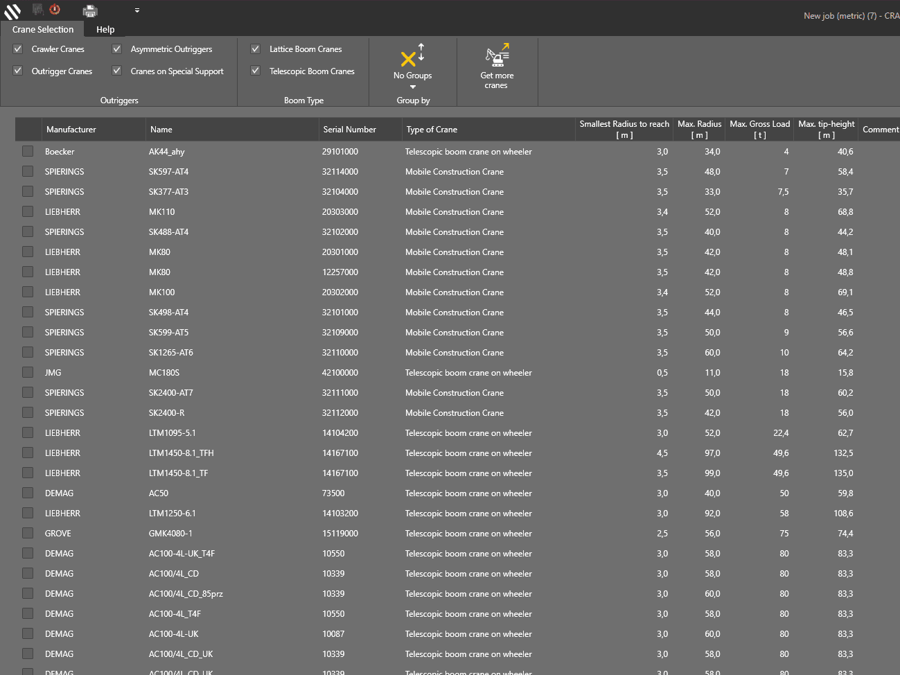 CRANEbee — crane database & intelligent search UI