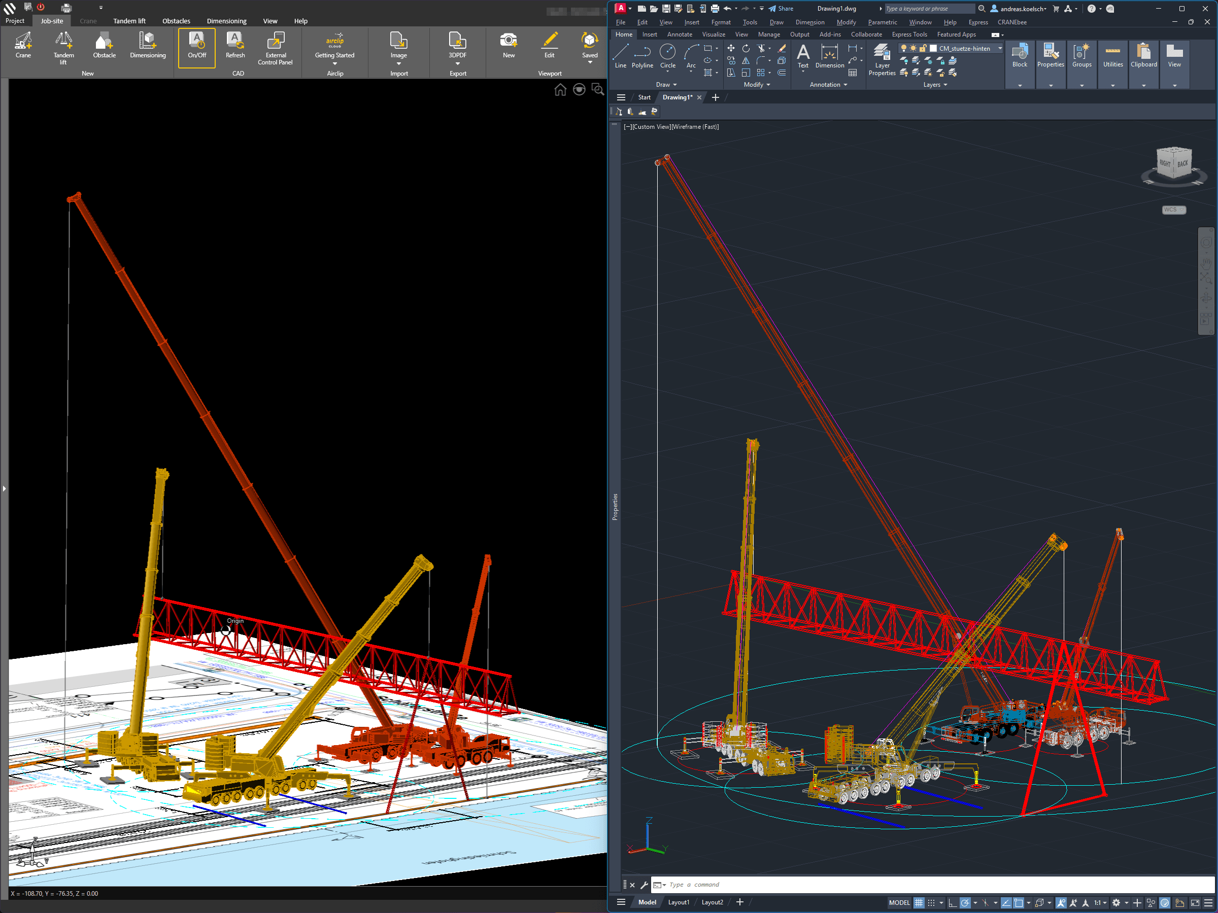 CRANEbee — live AutoCAD bidirectional sync