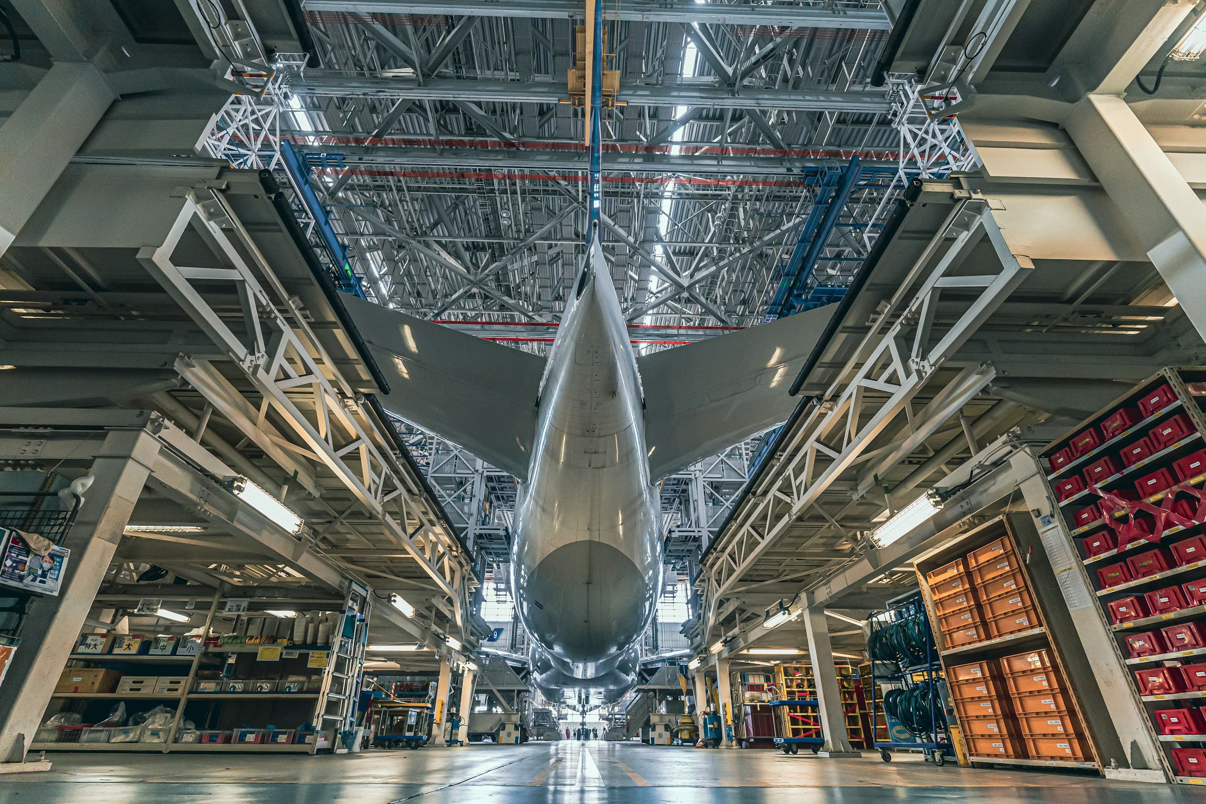 Aerospace manufacturing facility interior