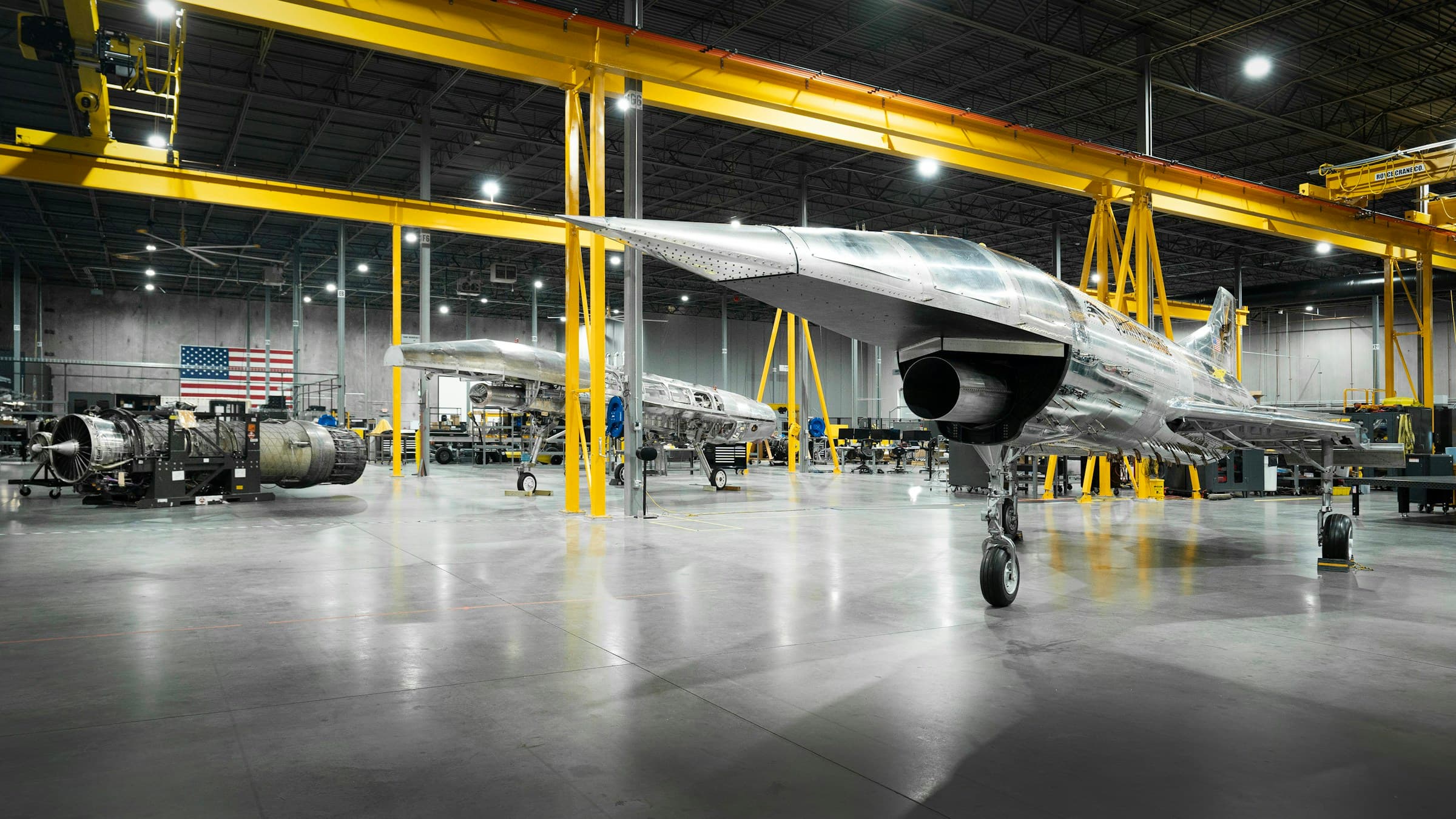 Advanced aerospace vehicle in development hangar