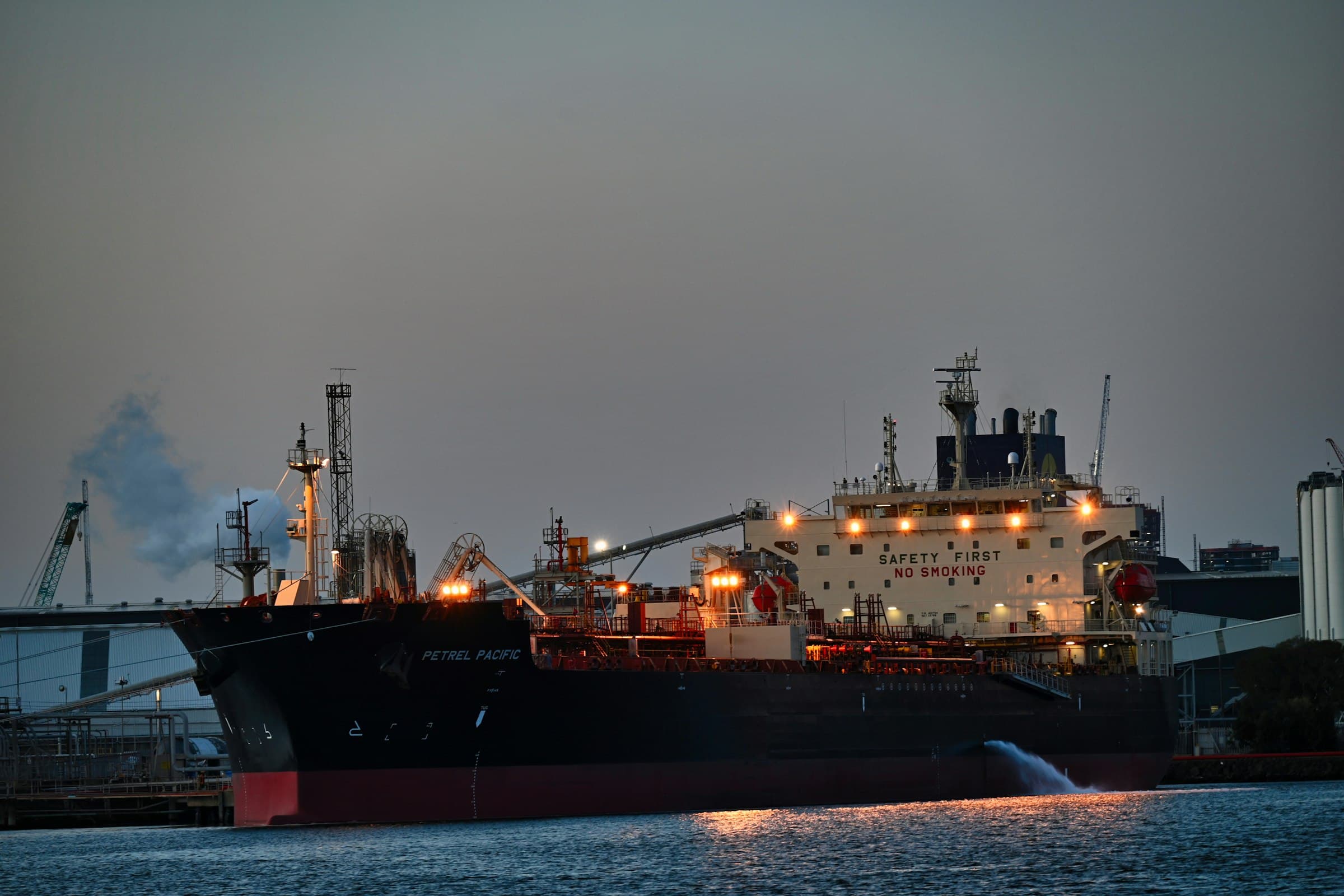 LNG tanker at terminal