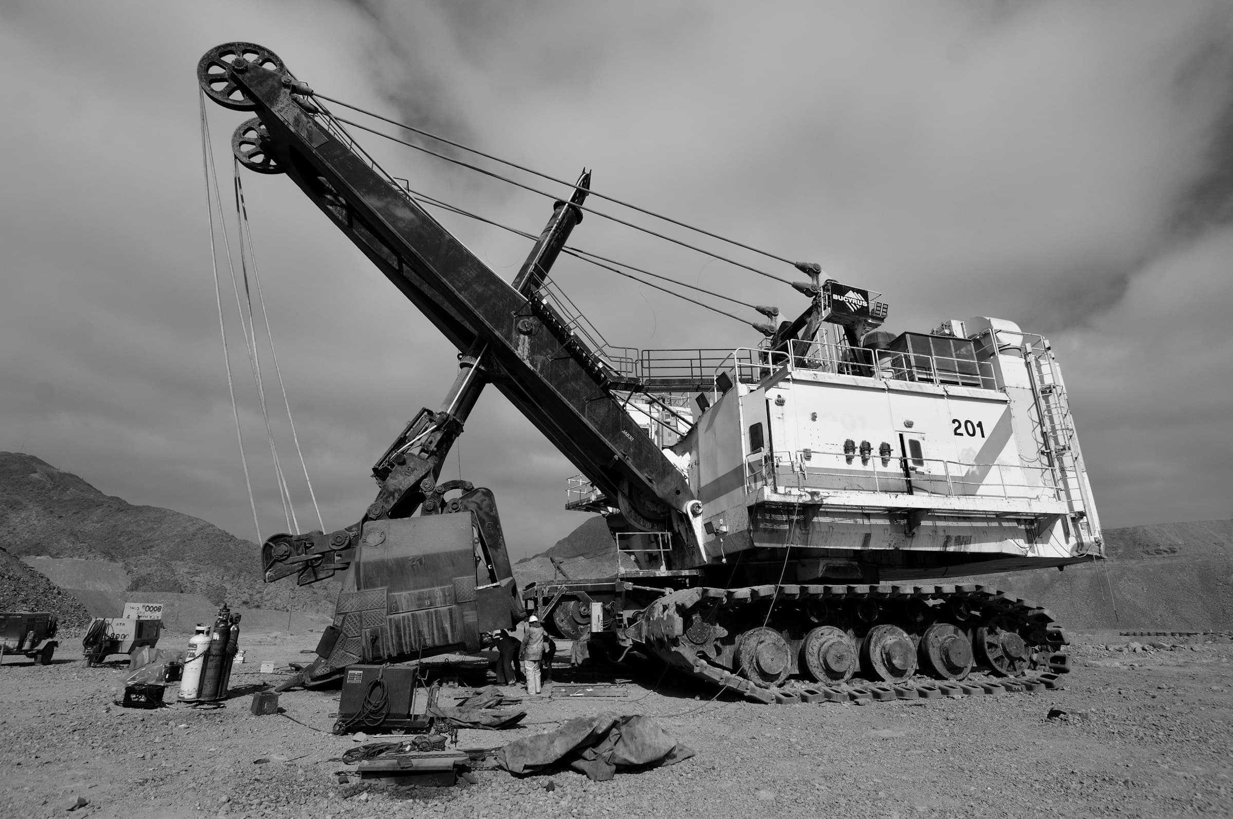 Crane on desert site