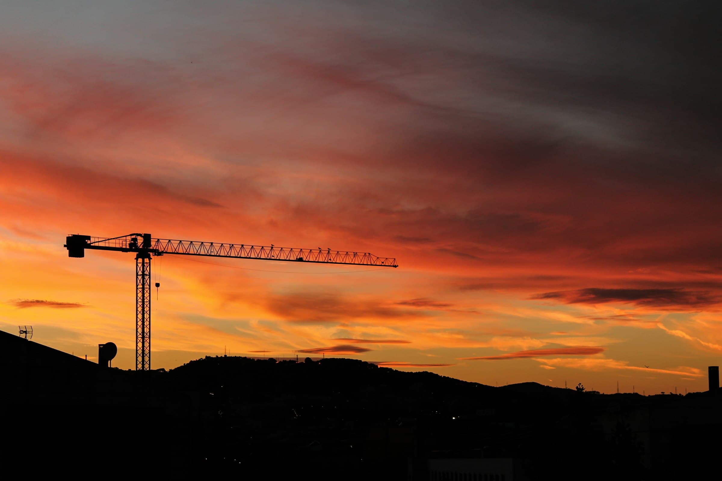 Tower crane on skyline
