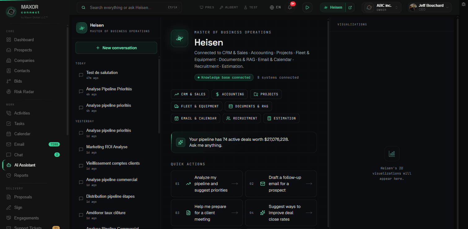 Maxor Connect — Heisen AI, woven into every workflow.